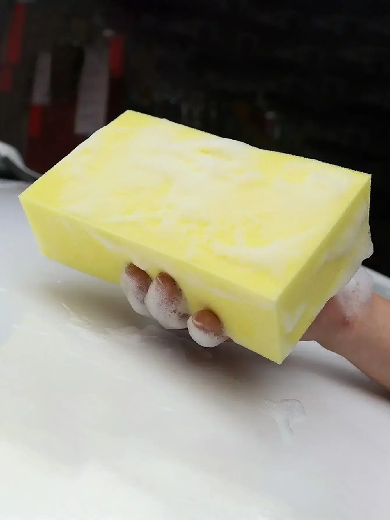 2pcsCleaning exterior brick block sponge multi-function absorbent high density car wash, scrub, waxing and decontamination coral