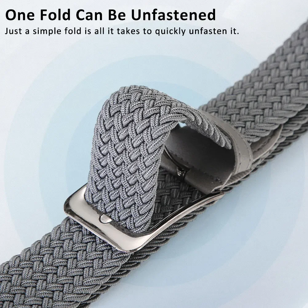 

Эластичный тканый ремень больших размеров для мужчин и женщин, повседневный эластичный холщовый ремень с пряжкой, поясной ремень 130 140 150 см