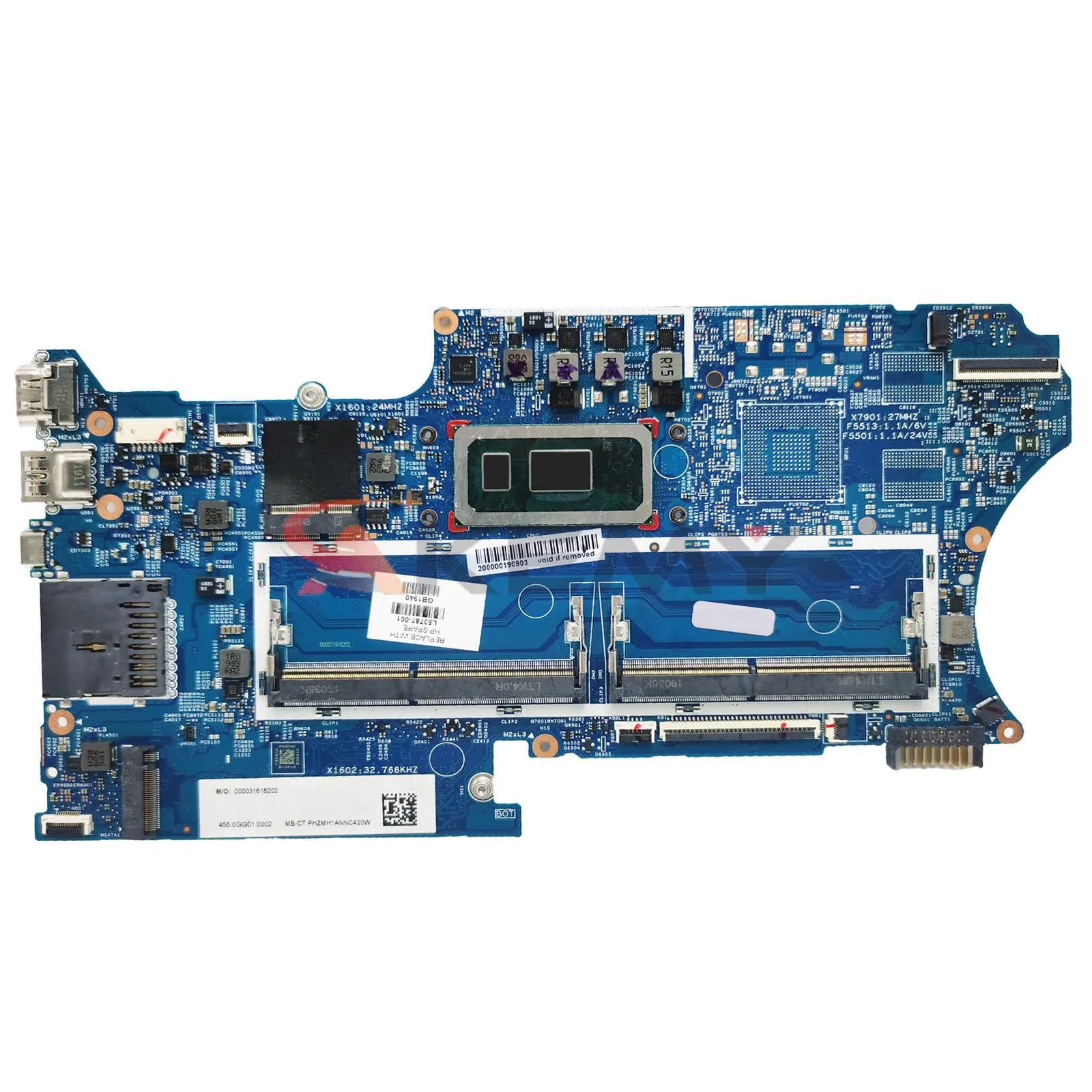 Imagem -02 - Placa-mãe para Laptop hp Pavilion X360 14-dh 14m-dh0001dx Placa-mãe w 5405u I3i5 i7 Placa-mãe de Cpu L51132601 L51138001 187421