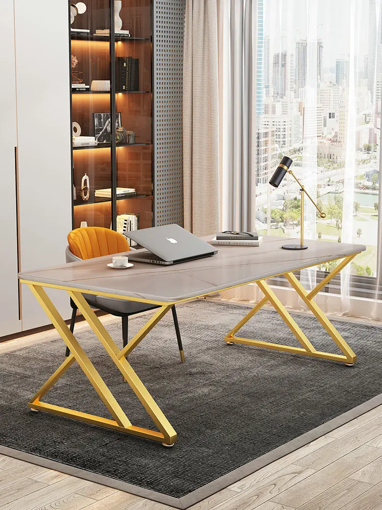 Slate desk, simple modern computer desk, light luxury style study desk, Nordic simple desk