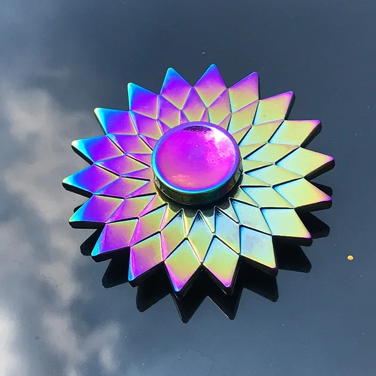 Fidget Decompressie Speelgoed Spinner Vinger Spinner Metalen Regenboog Kleur Legering Metaal Anti-Angst Speelgoed Voor Kinderen Volwassenen Geschenken