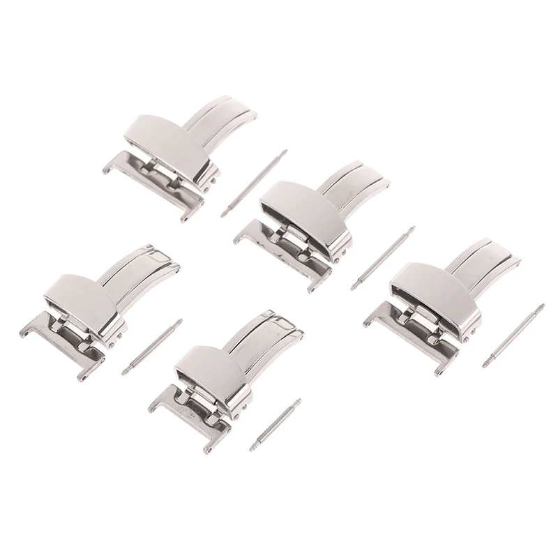 Stainless Steel Butterfly Deployment Watch Buckle 14mm 16mm 18mm 20mm 22mm Watch Strap Clasps Folding Buckles Button Clasp