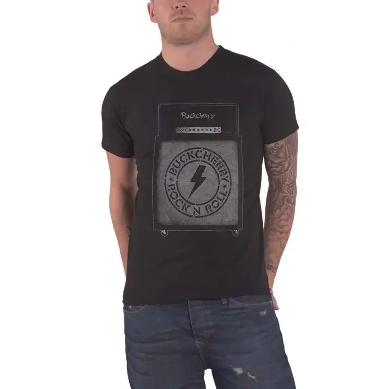 Buckcherry T Shirt Amp Stack Stereo Distressed Band Logo Official Mens New Black