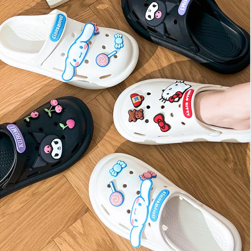 

Sanrio Kawaii Hello Kitty Slippers Kuromi Cinnamoroll Anime Cartoon Exquisite Fashion Comfortable Originality Anti Wear Slippers