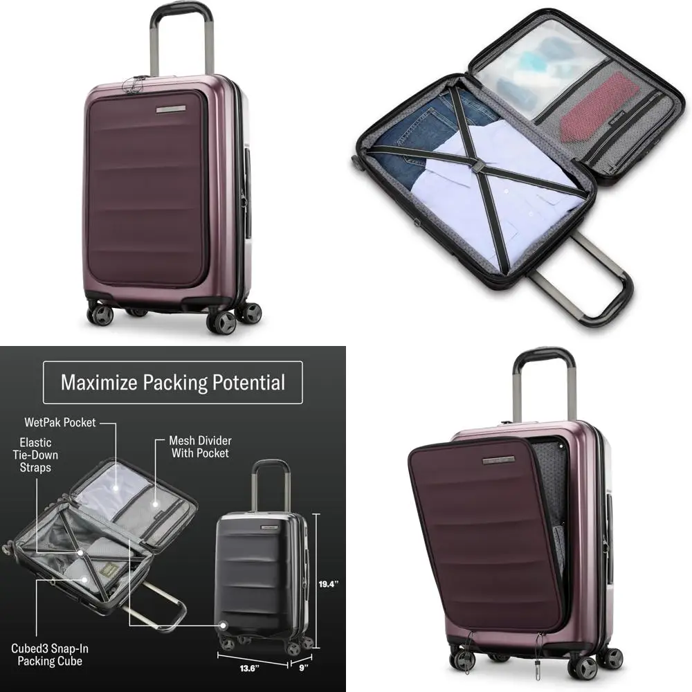 

Expandable 21-Inch Hardside Luggage with Durable Impact Resistance and 360° Spinning Wheels for Travel Comfort