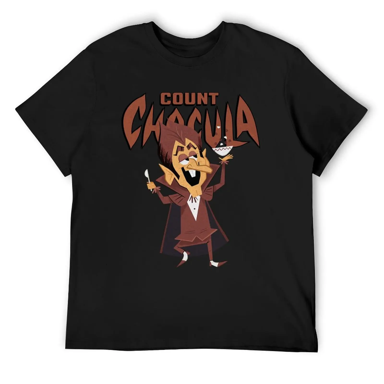 Classic 70s Count Chocula Monster Cereal Mascot and Logotype Sticker T-Shirt