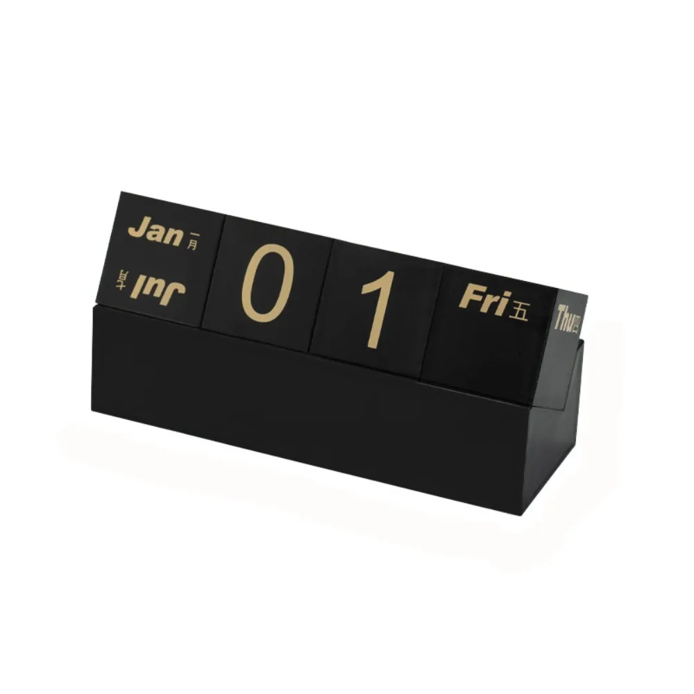 Creative Cube Shape Perpetual Calendar Date Display Ornaments Multi-function Desk Calendars DIY Stationery Phone Holder Home