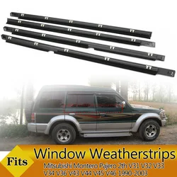 4PCS Car Outer Door Windows Rubber Weatherstrip For Mitsubishi Montero Pajero 2th V31 V32 V33 V34 V36 V43 V44 V45 V46 1990-2003