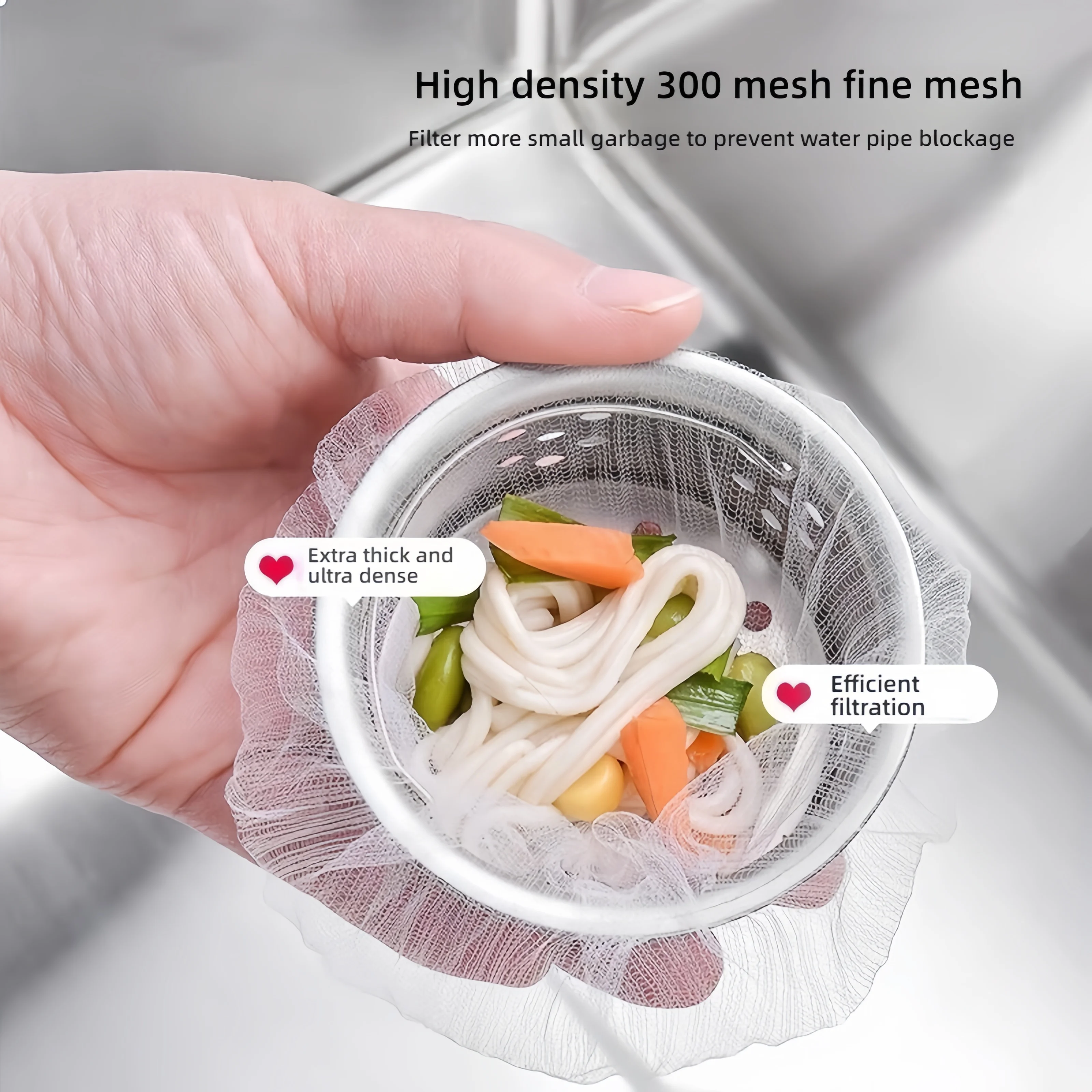 30/50/100pcs Disposable Sink Strainer - Kitchen Mesh Drain Filter, Sink Protector for Food Scraps, Universal Basin Cover