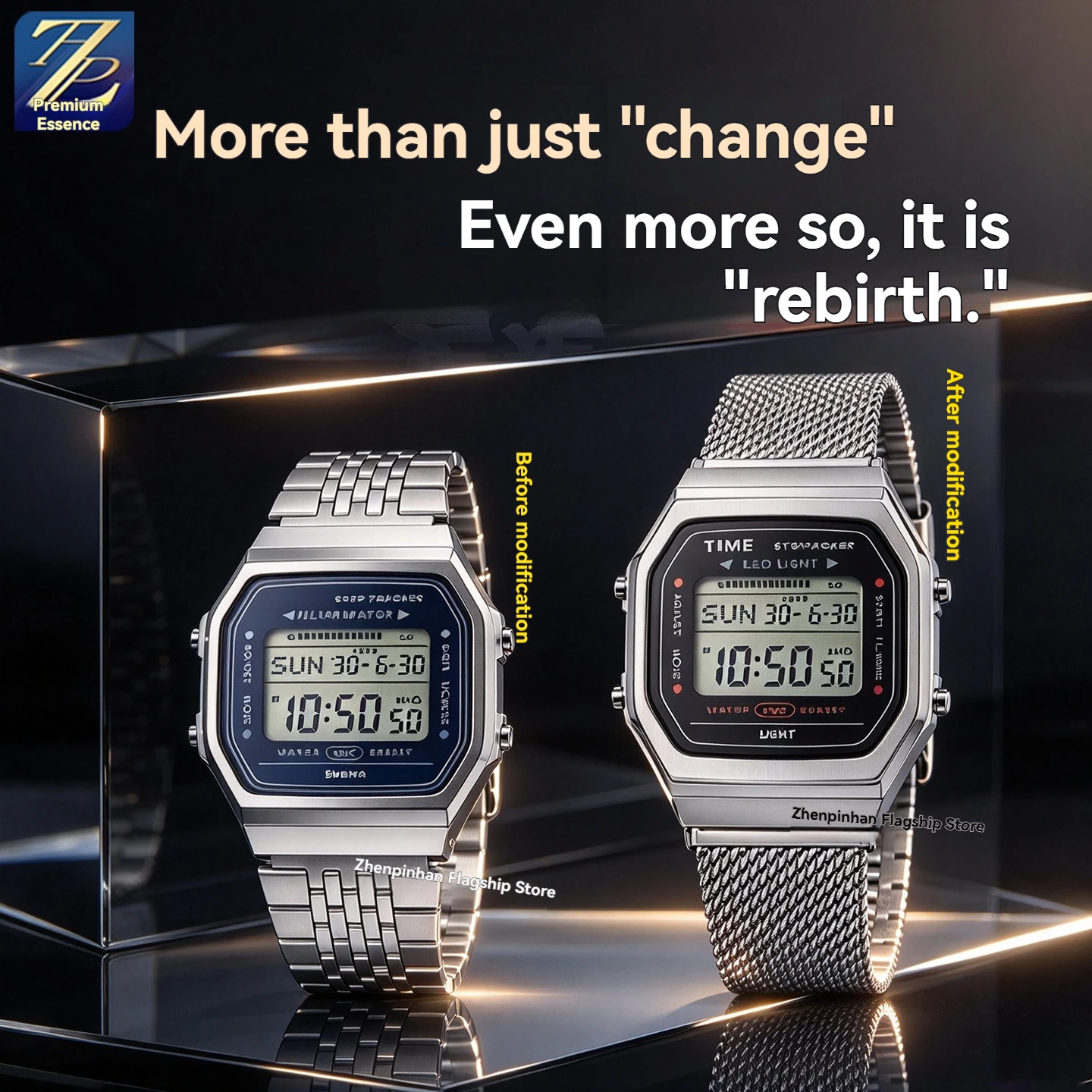 ABL-100 Upgrade Stainless Steel Case Mod Kit For Casio 3565 ABL-100WE Retro Digital Watch Replacement Solid Metal silver Bezel