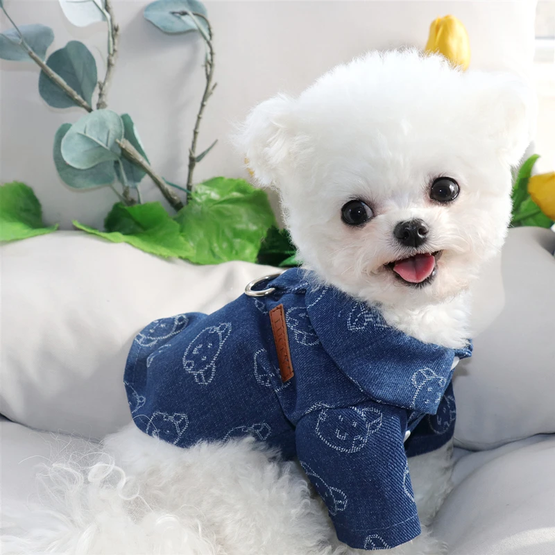 

Puppy Cowboy Clothes Leashable Pet Split Button Shirt Bichon Frise Teddy Summer Clothes Schnauzer Popular Vests