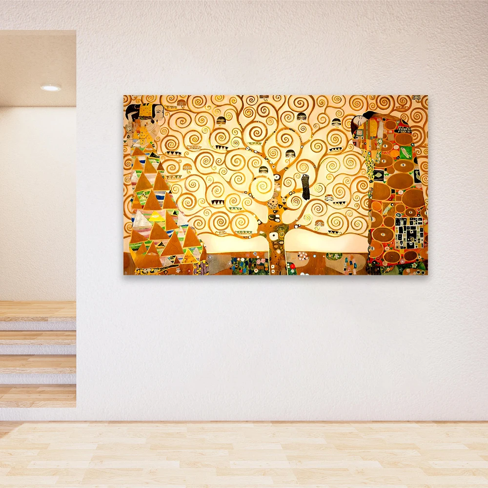 Gustav Klimt Tree of Life Print Poster Art Nouveau Home Decor Wall Art Print Poster Colorful Landscape Golden Wall Decoration