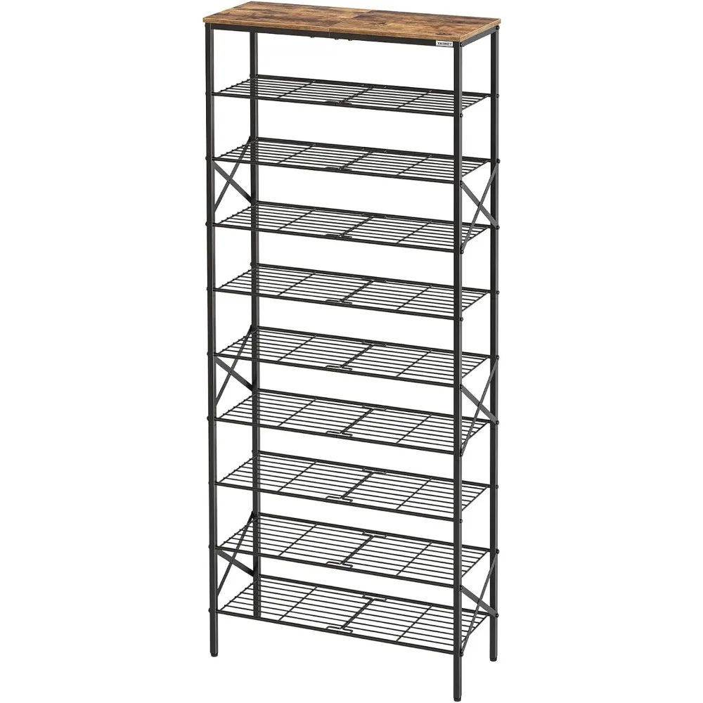 

10 Tier Shoe Rack, Shoe Storage Organizer, Large Capacity Shoe Shelf Holds 40 Pairs of Shoes, Durable and Stable, for Entryway,