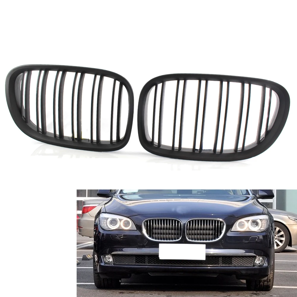 

Матовая черная передняя решетка с двумя планками для BMW F01 F02 740i 750i 760i 2009-15 серии