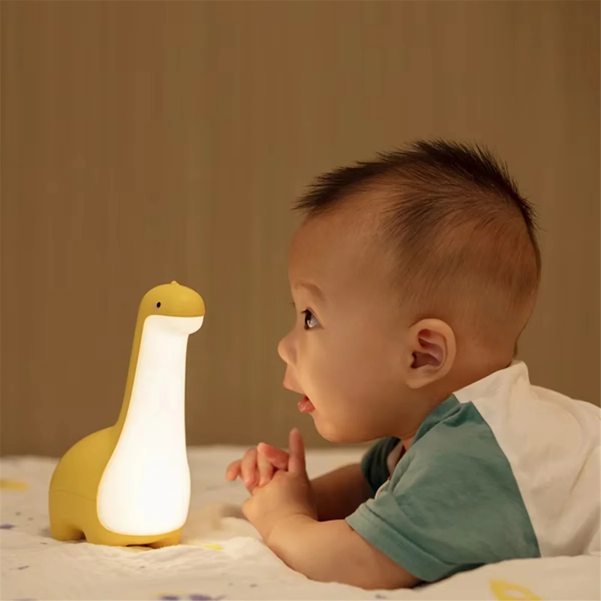 

Dinosaur Night Light for Children - Cute Bedside Lamp with Eye Protection, USB Charging, Ideal Room Decor Blue
