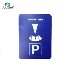 Anfilite Car Parking Disc Timer Clock Arrival Time Display Blue ABS Plastic Parking Time Tools Auto parts