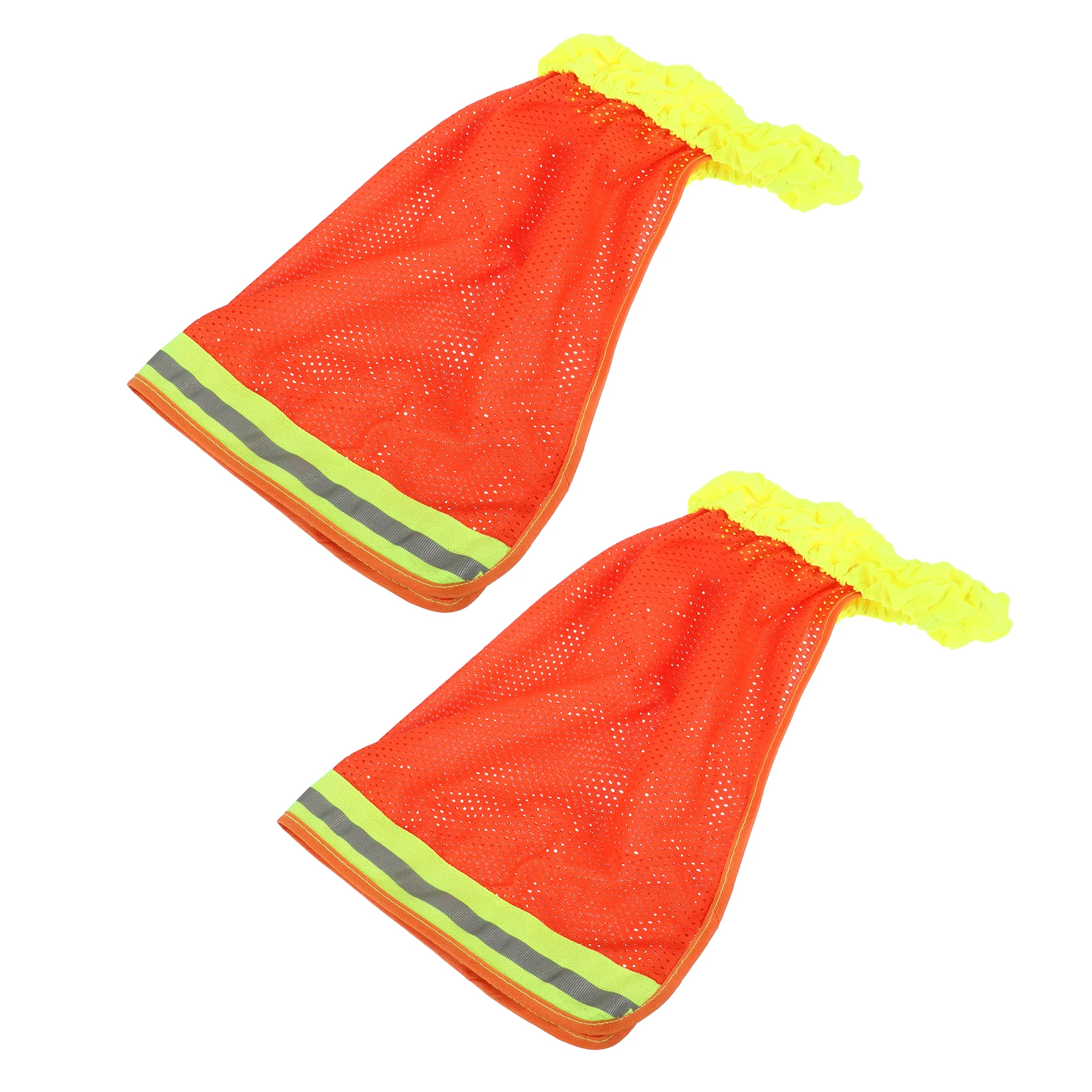 

2Pcs High Visibility Hardhat Cover with Reflective Stripe Breathable Sunshade Protector for Outdoor Workers Neck Shield Wide