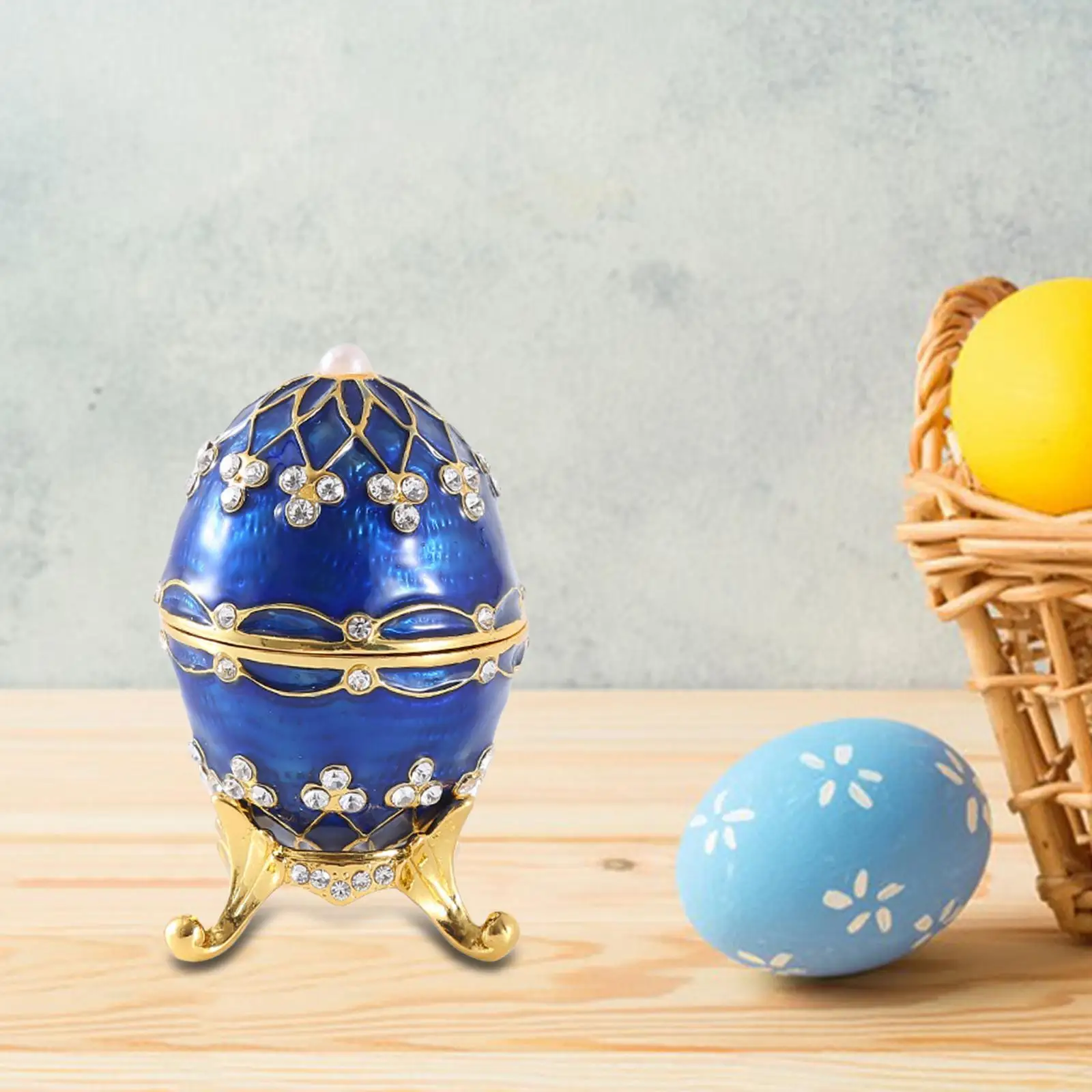 

Эмалированная шкатулка для драгоценностей в винтажном стиле в форме яйца, декоративная шкатулка для хранения ювелирных изделий, чехол для безделушек на Пасху, выпускной фестиваль, праздник