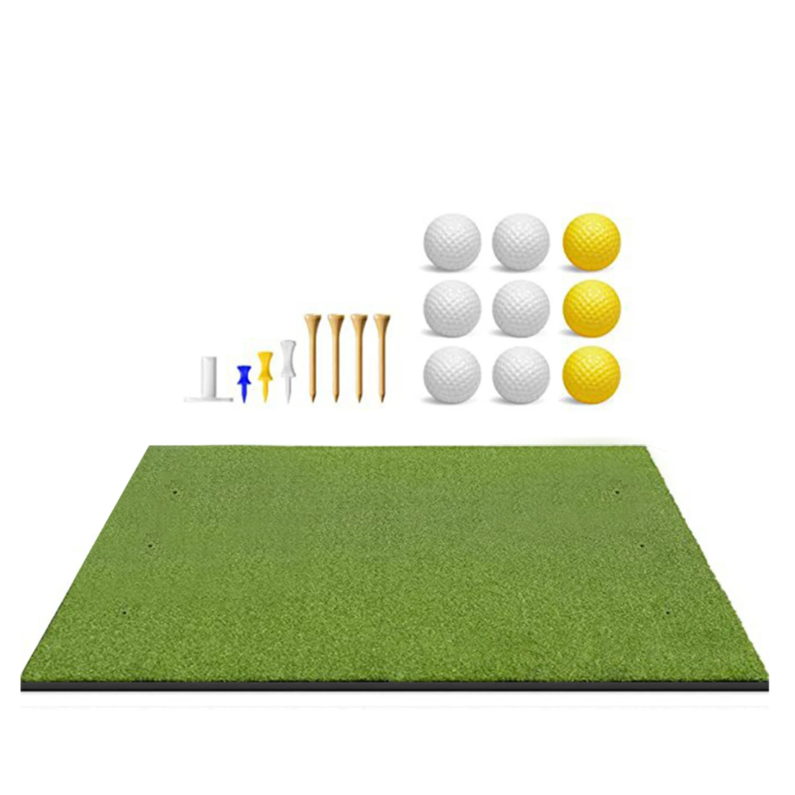 

Artificial Turf Golfing Mat 5x4FT Thickened Golfing Practice Hitting Mat with 9 Balls Indoors Outdoors Golfing Training Mat for