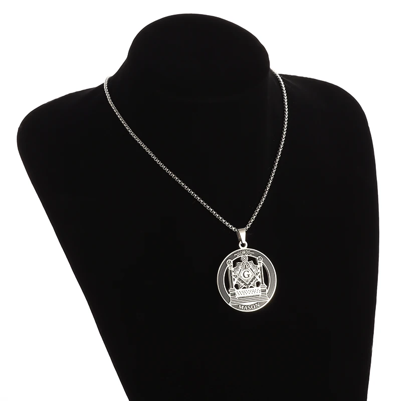 Collana con ciondolo distintivo massonico classico in acciaio inossidabile di alta qualità per uomini e donne accessori per gioielli religiosi alla