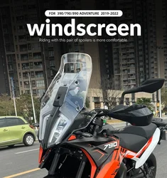 For 390 790 890 ADV Adventure 2019-2022 2020 Motorcycle Acrylic Rally Windshield Wind Deflector Screen Shield Windscreen Visor