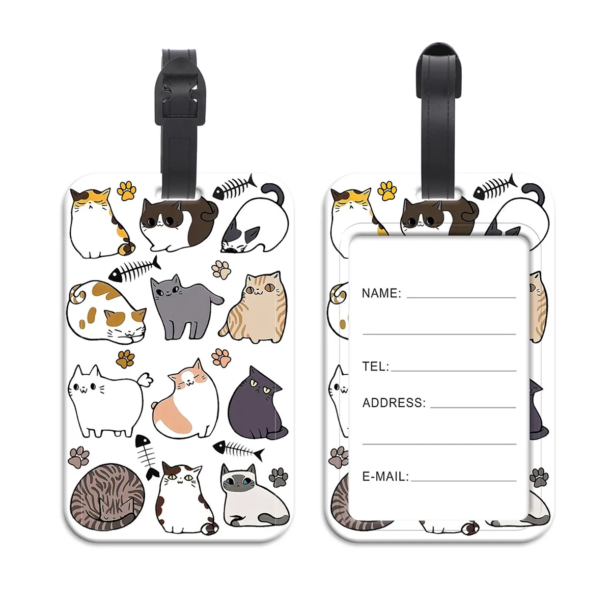 Leuke Katten Plastic Bagagelabel Dinosaurus Koffer Rugzak Anti-verloren Lijst ID-kaarthouder Mode Bagage Accessoires Geschenken