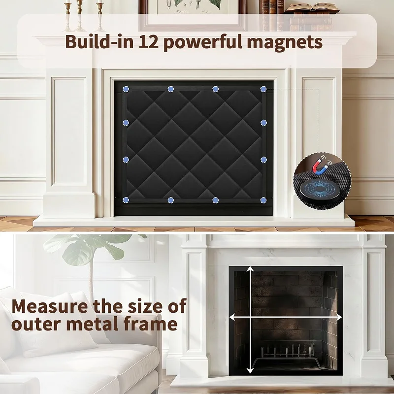 Fireplace Cover Blocks Cold Air From Entering Providing Insulation, Energy Saving, and Dust-Proof Decoration for Home Use