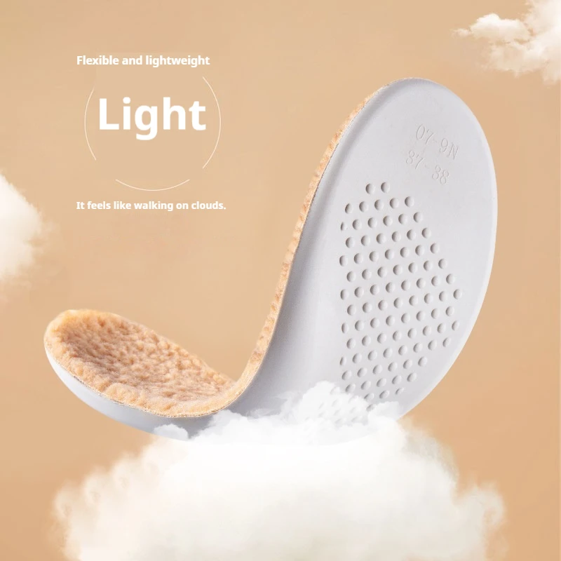 1/5/10Pair Cotton Shoes Winter Warmth Insoles Latex Lambswool Insole Soft Shoe Sole Thick Plush Comfortable Shoe Pads image 4