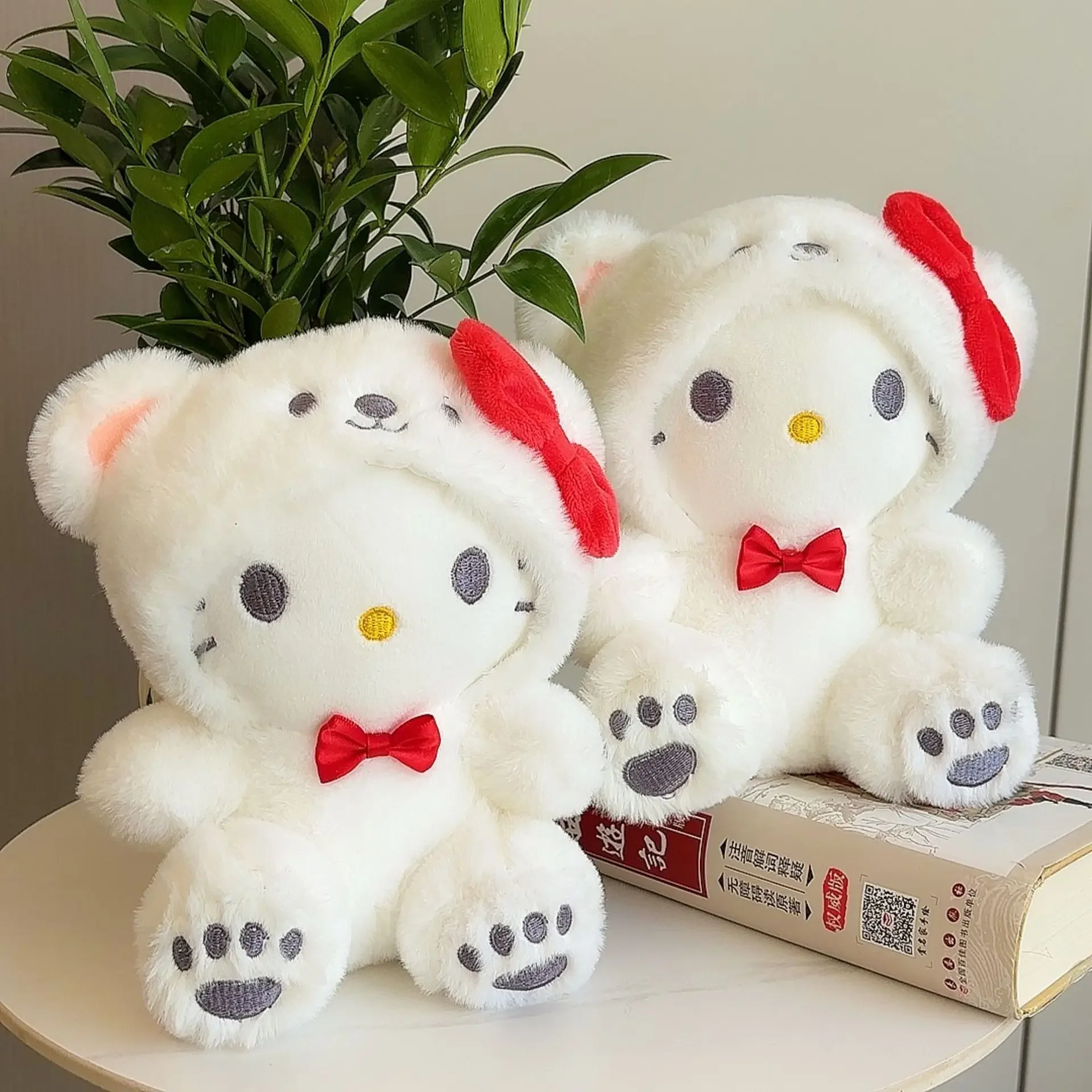 Plush Toy Sanrio Cross Dressing White Bear Hello Kitty Cinnamonroll Kuromi Plushie Toy Stuffed Cute Toys Children Birthday Gifts