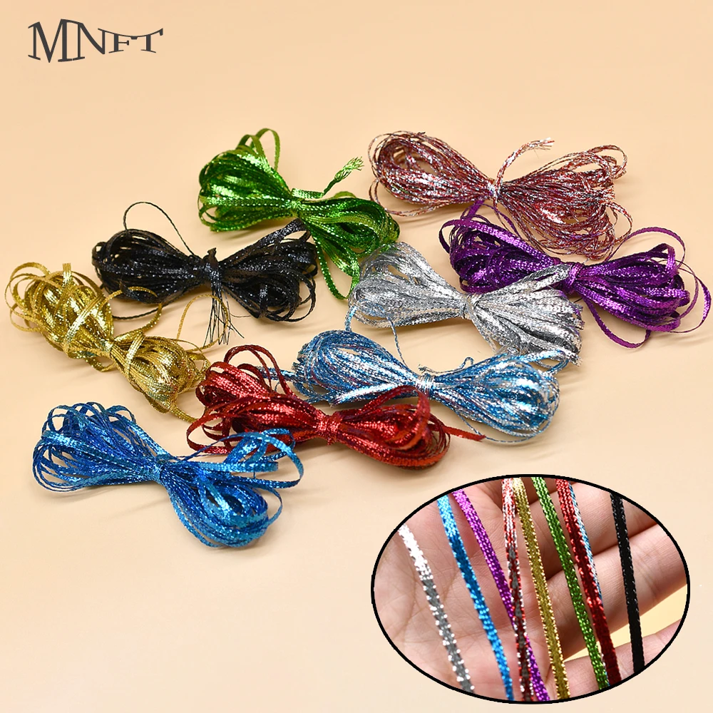 MNFT 3 mm flaches Diamant-Geflecht-Fliegenbindematerial, Scud Back – 9 Farben – Body Flash