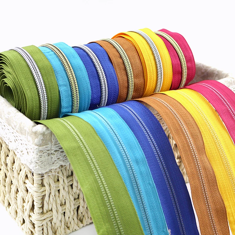 2/5/10/20M 5 # Nylon-Reißverschlussbänder Meterware zum Nähen von Kleidung, Dekoration, Taschen, Reißverschluss, durchgehende Rolle, Kunststoff-Reißverschluss, DIY-Zubehör – Detail 8