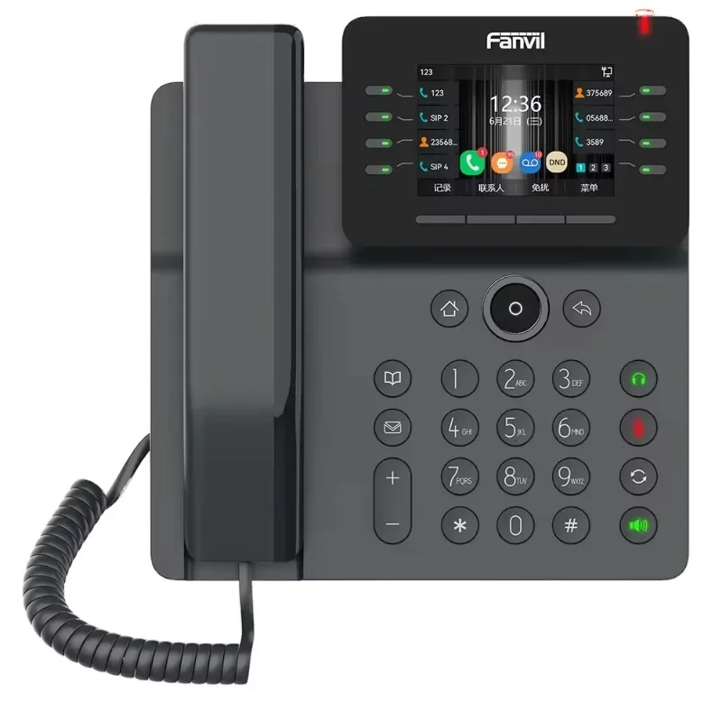 VoIP Phone Fanvil New Design V64 Prime Business IP Phone 12 SIP Lines for Office 2.4G&5G Wi-Fi Module