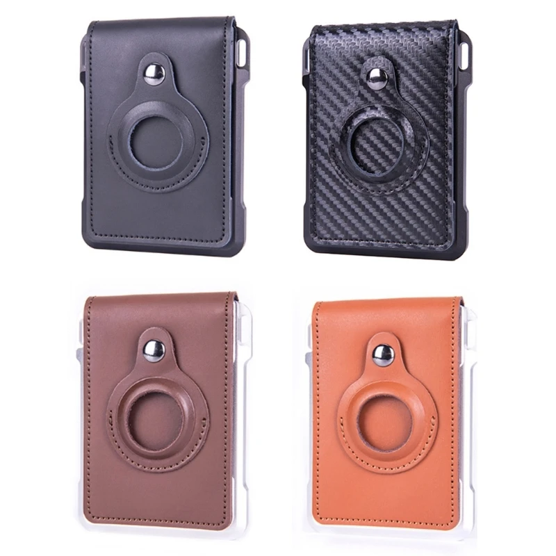 

Fashion PU Flap Wallet RFID Blocking Card Holder for AirTag Short Flap Wallets Credit Cards Holder for Women Men