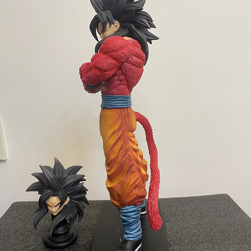 34cm Dragon Ball Goku Super Saiyan 4 Standing Position Anime Figure Model Gk Statue Collection Desktop Decoration Ornament Toys