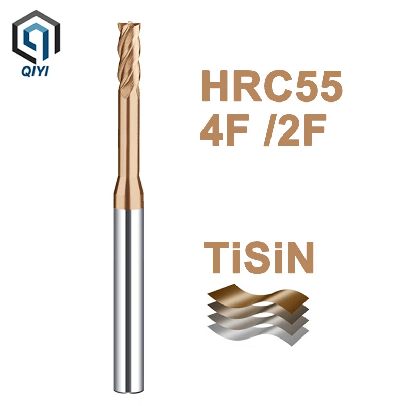 Deep Groove Tungsten Carbide End Mills Flautas Longo Pescoço Fresas Cnc Fresa para Aço Longa Flauta 12 16 20 mm Hrc55