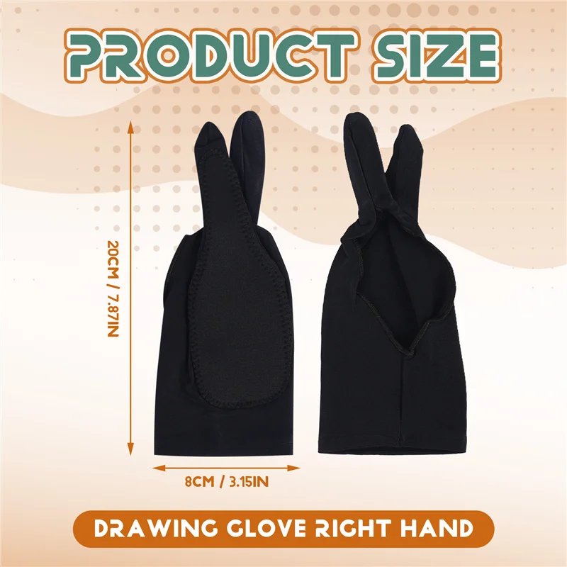 5-pack kunstenaarshandschoenen voor tablet Digitale tekenhandschoen Twee vingers Dikkere palmafwijzingshandschoen voor grafisch pad