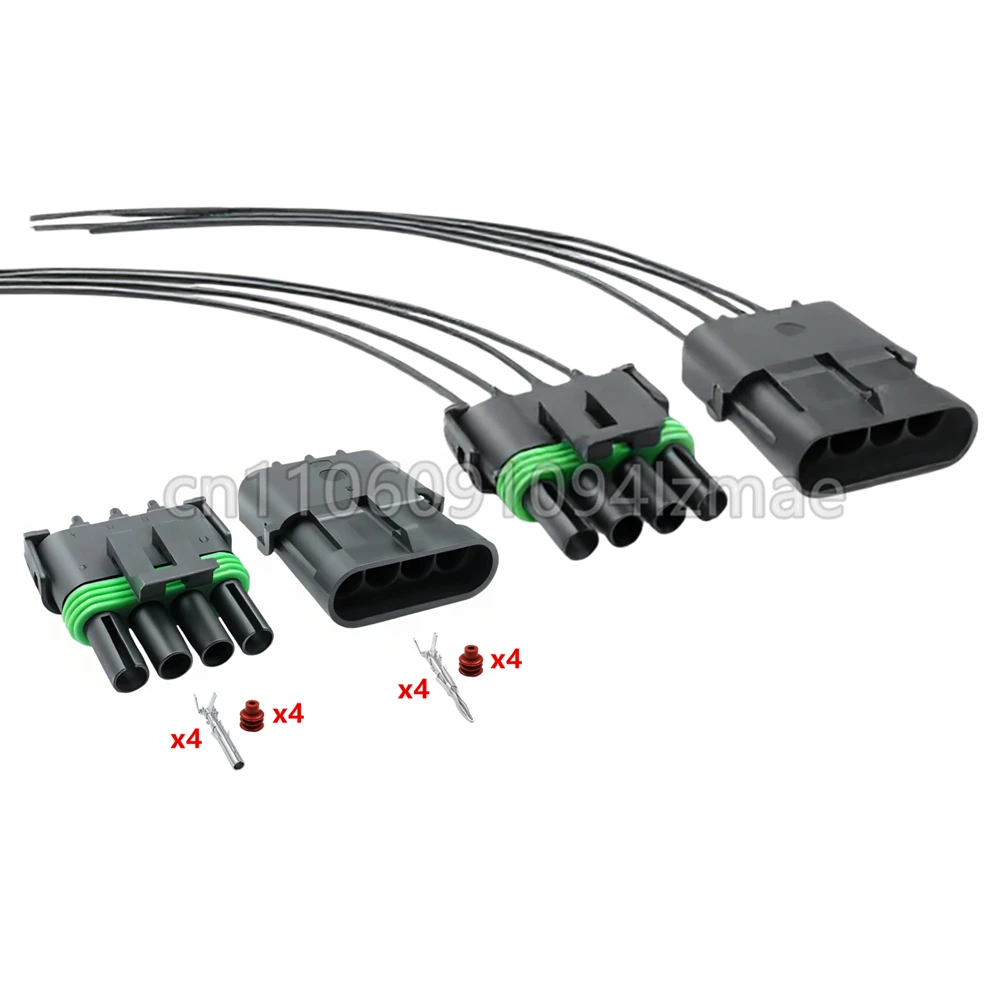 4 Pin AC Assembly Auto Connector Female Male Weather Pack Electrical Sealed Wiring Socket 12010974 12015797 12020830 12020832