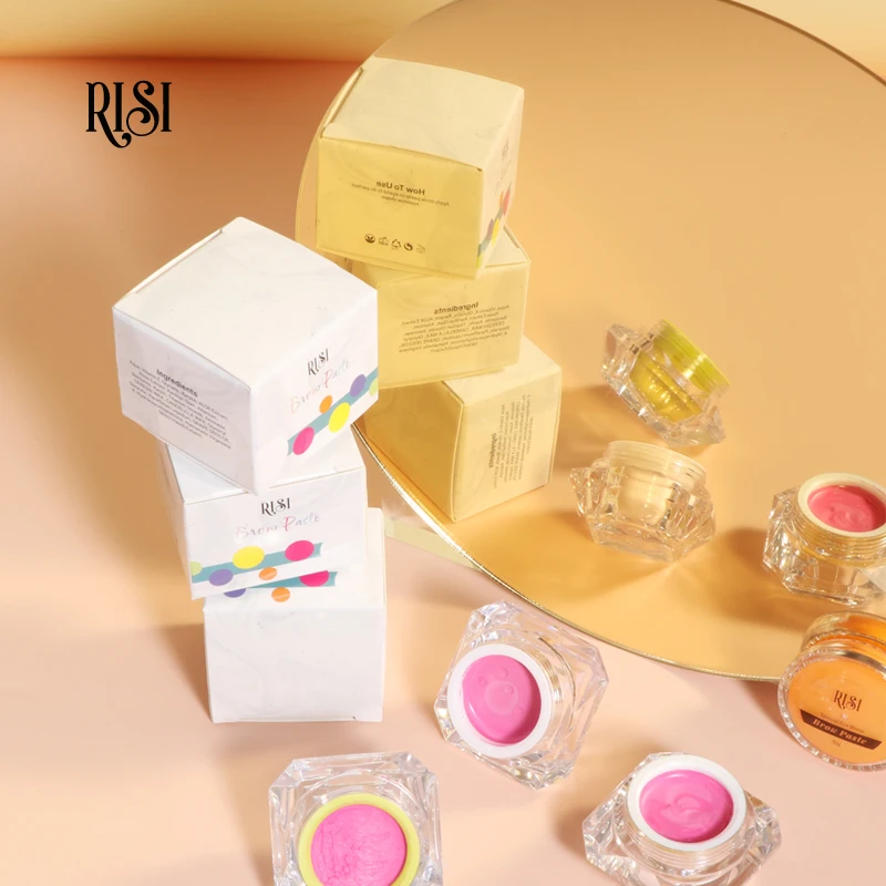 Free RISI Wholesale White & Pink Eyebrow Mapping Paste Waterproof Mapping Paste Soft Texture Brow Paste