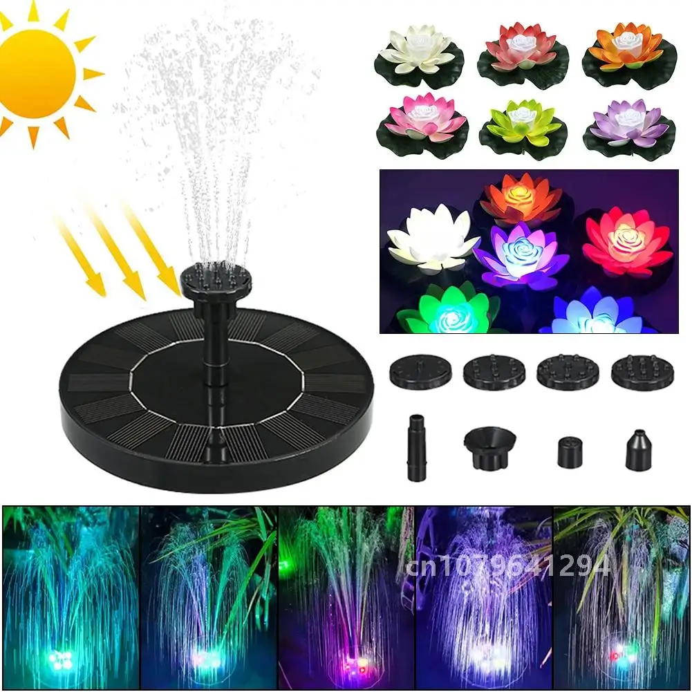 Solar Powered Water Fountain Outdoor Swimming Pool Pond Bird Bath Decoration Garden Waterfall Solar Water Fountain Pump Kit