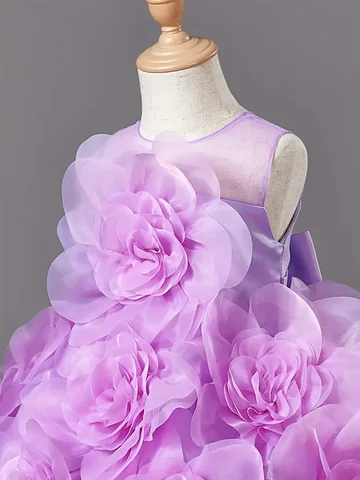 Flickornas Prinsessklänning Lyxig Elegant Lila Ärmlös Festklänningar Barn Bröllop Födelsedag Balklänning För Flickor Barn 10 best sales barnklänningar för flickor 8 9 år - №5