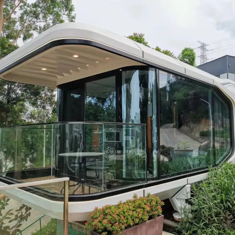 الإقامة المنزلية منازل جاهزة جراب فندق منتجع كبسولة الفضاء كبسولة البيت مع نظام ذكي حاوية منزل منزل صغير #1