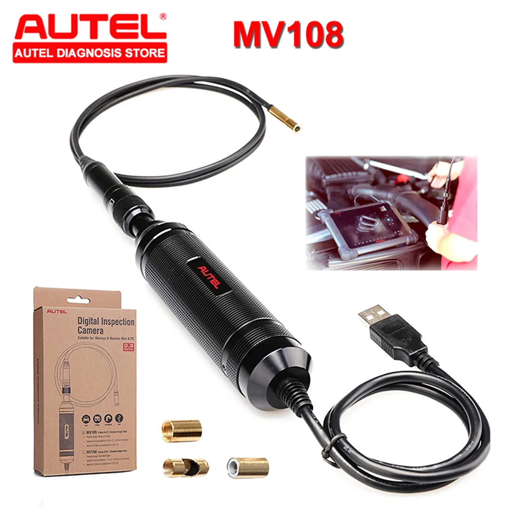 Autel MaxiVideo MV108 Digital Inspection Camera for MaxiSys Tablet and PC Waterproof Video Scope Use With MK908/MK906BT