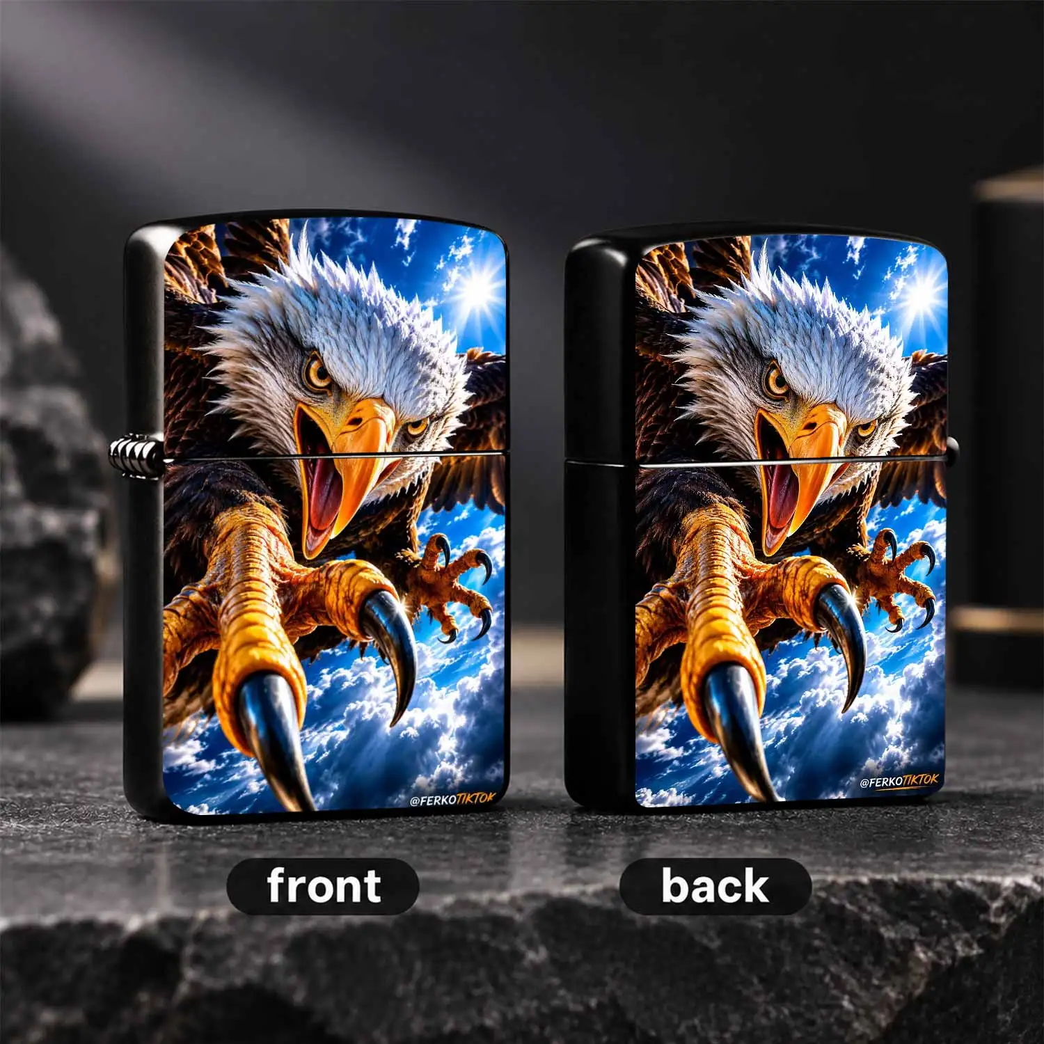 Fierce Bald Pattern Portable Decorative Accessory, Vivid Flying Raptor Print Sky Themed Ornament, Ideal For Daily Outdoor Use, Gifting On All Occasions, Exquisite Stylish Souvenir For Friends And Enthusiasts, Delicate High Definition Artist