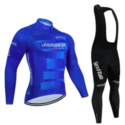 Tour De Giro D'ITALIA Long Cycling Jersey Sets Breathable Long Sleeve Spring New Men's MTB Bicycle Clothing Suits Roupa Ciclismo