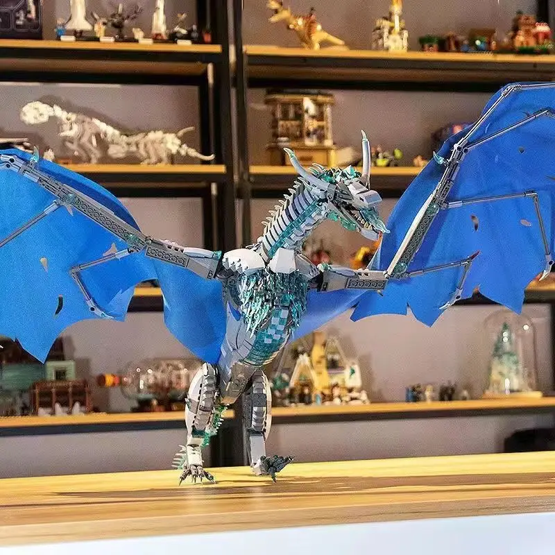 1889pcs Creative MOC Giant Dragon Building Blocks Model Movie