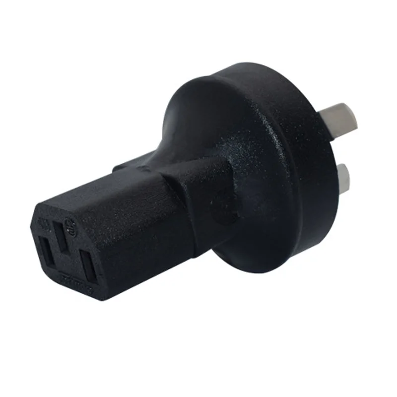 أسود الاتحاد الأفريقي إلى IEC320 C13 قابس مهايئ الطاقة الصين أستراليا نيوزيلندا ذكر إلى C13 أنثى PDU/UPS قابس طاقة تحويل المقبس 10A