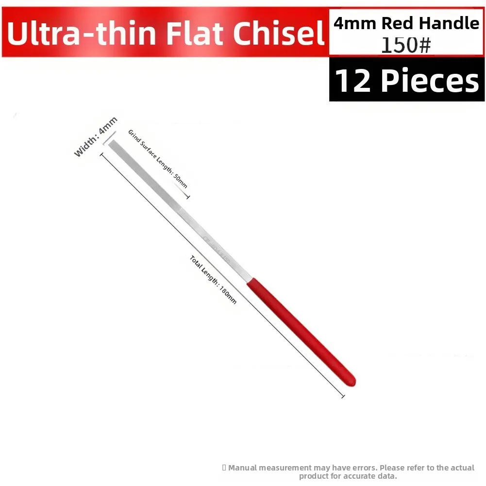 /12 /Piece /Flat And Oblique File Set 45 Steel Electroplated With Ergonomic Soft Rubber Handle For Metal Wood Working Tools