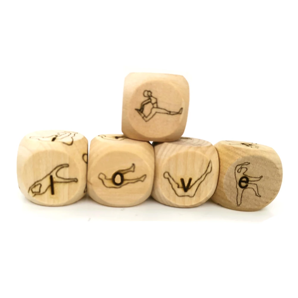 5Pcs Romantic Couple Yoga Dice Naughty Night Game Dice/Bedroom Sports Fitness Dice Love Decision Dice Party Dice-Improve Love