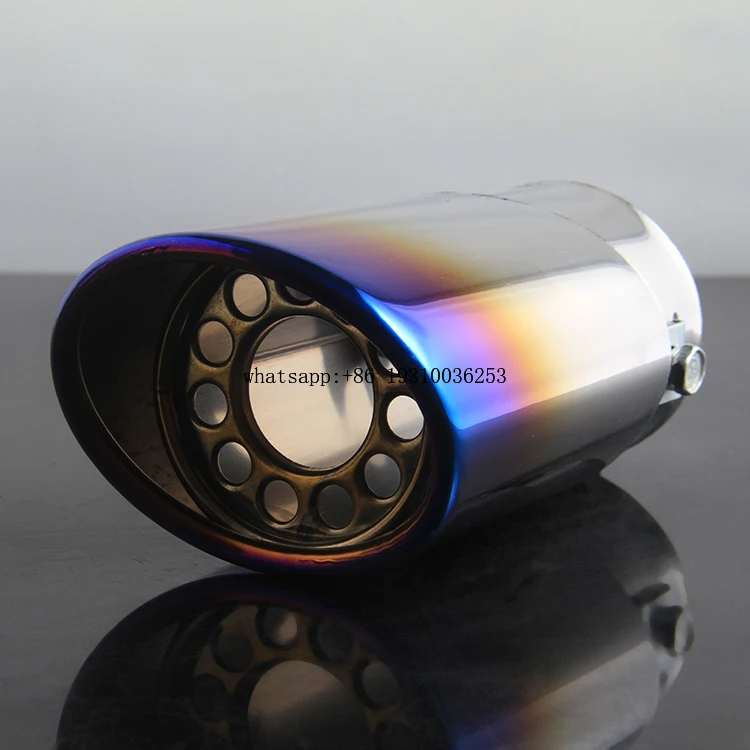 

2.5 In 4 Out Blue Combustion Exhaust Nozzles Stainless Steel Tailpipe