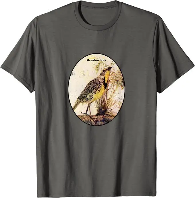 Retro Antique Meadowlark Vintage Bird Design T Shirt NEW 10 Colors